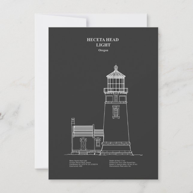 Cartão De Notas Heceta Head Lighthouse - Oregon - PD (Frente)