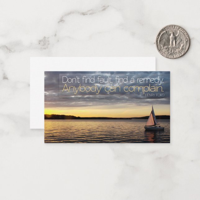 Cartão De Notas Henry Ford Inspirational Cote "Encontre um remédio (Frente/Verso In Situ)