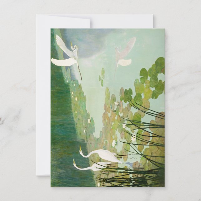 Cartão De Notas Herões no Verão por Newell Convers Wyeth (Frente)