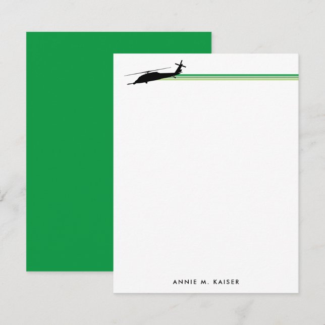 Cartão De Notas HH-60 Pave Hawk Helicopter Striped Notepad Persona (Frente/Verso)