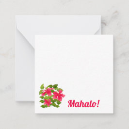 Cartão De Notas Hibiscus Mahalo Personalize, Rosa Tropical, Havaí
