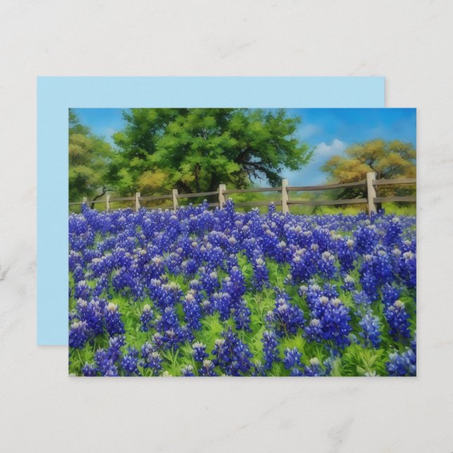 Cartão De Notas Hill Country Texas Bluebonnet Note Card Set (Frente/Verso)