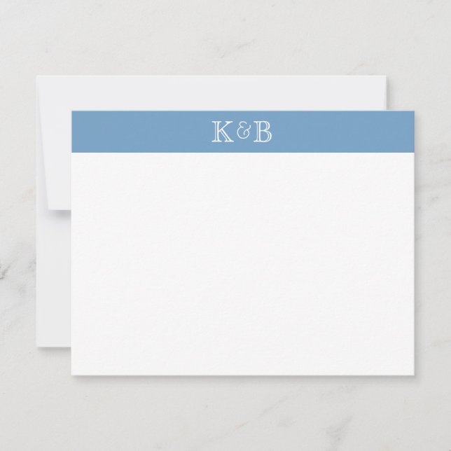 Cartão De Notas His & Hers Initials Banded Stationery (Frente)