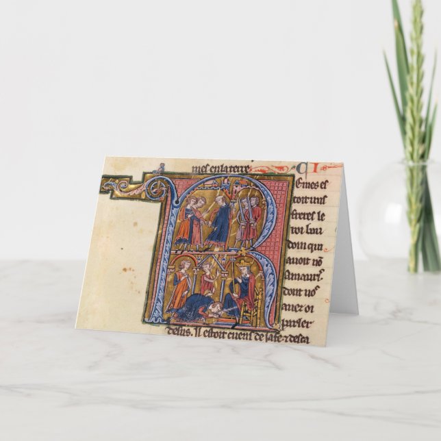 Cartão De Notas Historiated initial 'R' depicting the Sultan (Frente)