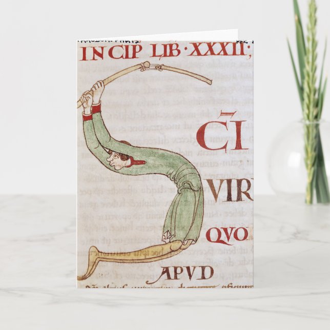 Cartão De Notas Historiated initial 'S' depicting a man (Frente)