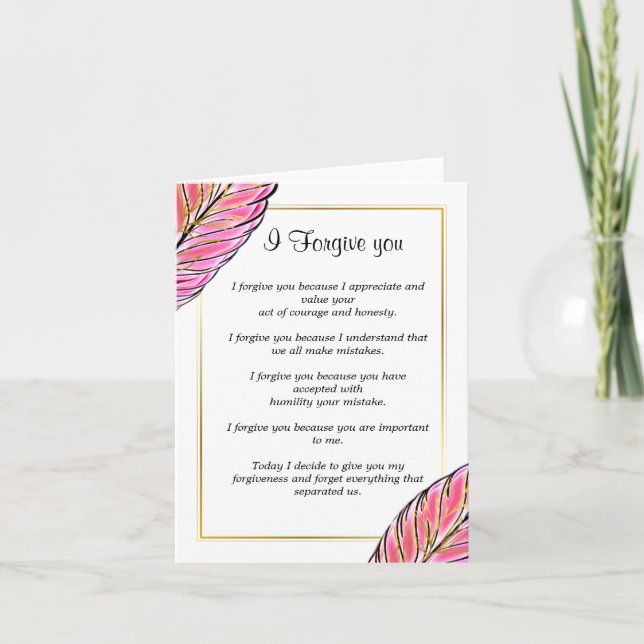 Cartão De Notas hoje eu perdoo-te o bilhete (Frente)