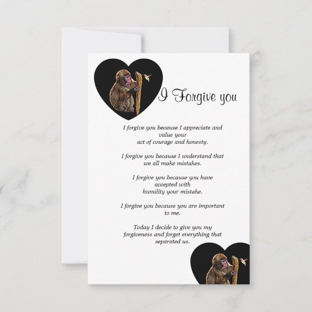 Cartão De Notas hoje eu perdoo-te o bilhete (Frente)