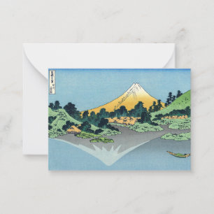 Cartão De Notas Hokusai - O Monte Fuji Reflete no lago Kawaguchi