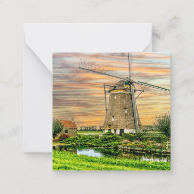 Cartão De Notas Holland Windmill (Frente)