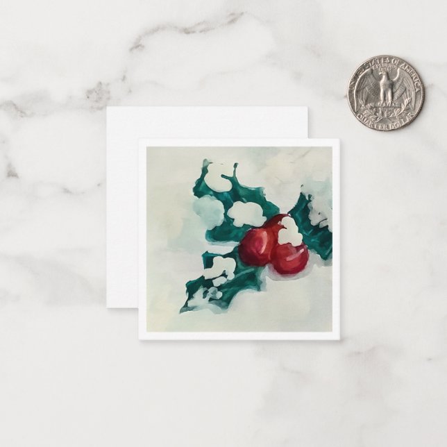 Cartão De Notas Holly na neve (Frente/Verso In Situ)