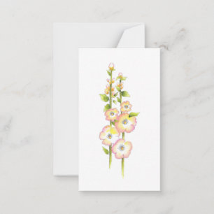 Cartão De Notas Hollyhocks de caneta e de Aquarela