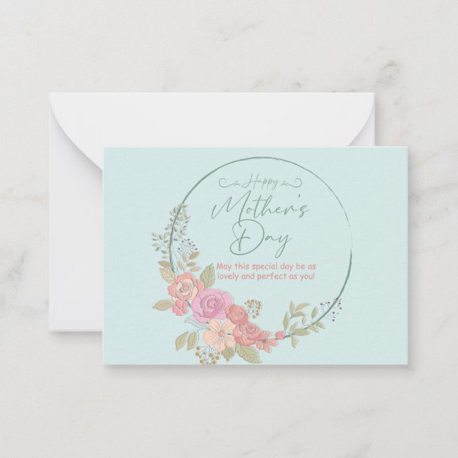 Cartão De Notas Homenageando Mamãe no Dia Dela (Frente)