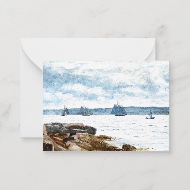 Cartão De Notas Homer - Barcos à vela em Gloucester, pintura de 18 (Frente)