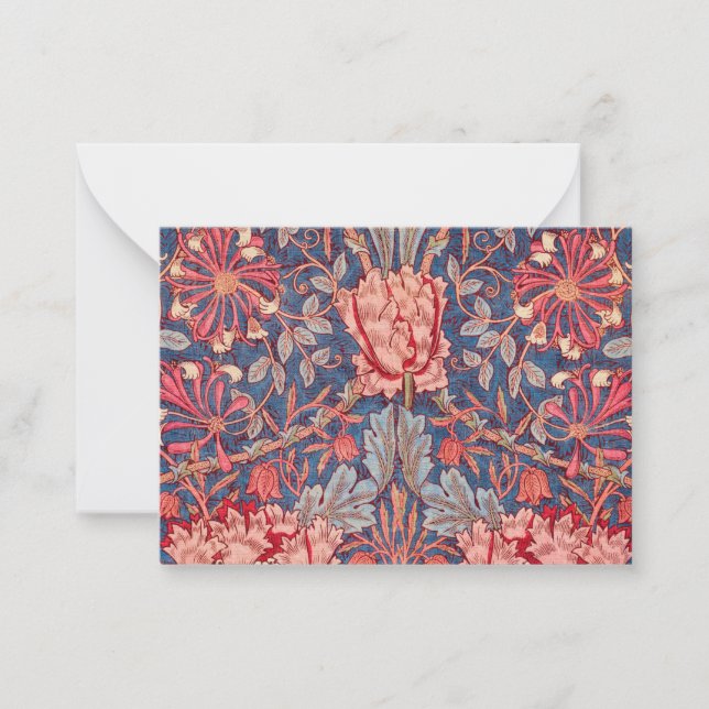 Cartão De Notas Honeysuckle, Wallpaper de William Morris (Frente)