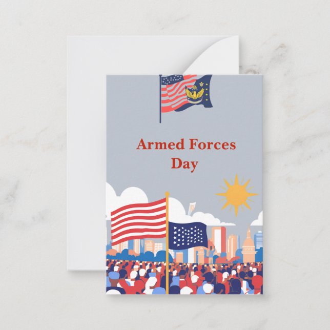 Cartão De Notas "Honrando Nossos Heróis: Celebração do Dia das For (Frente)