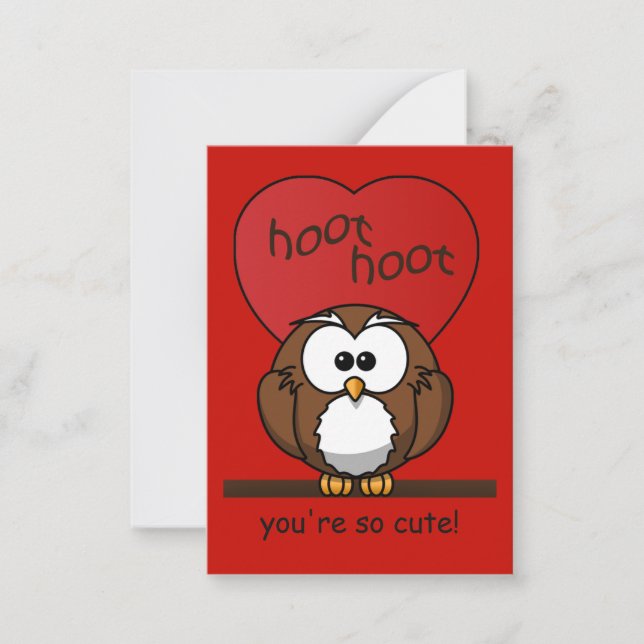 Cartão De Notas Hoot Owl Namorados Red Heart Kids Pack (Frente)
