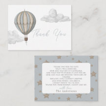 Hot Air Balloon Boy Baby Shower Thank You