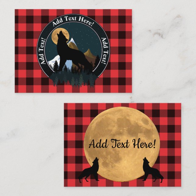 Cartão De Notas Howling Wolf Full Moon (Frente/Verso)
