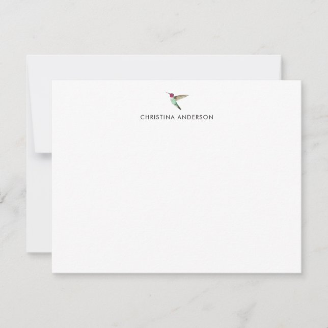 Cartão De Notas Hummingbird da Anna Personalizada (Frente)