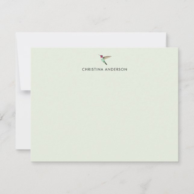 Cartão De Notas Hummingbird da Anna Personalizada (Frente)