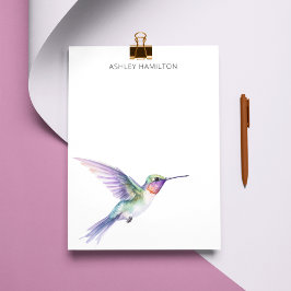 Cartão De Notas Hummingbird Personalizado Aquarela