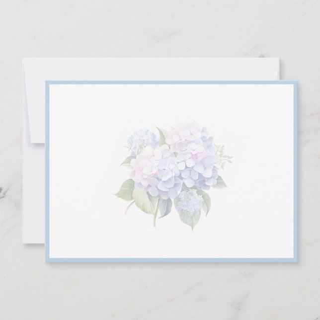 Cartão De Notas Hydrangea Flat Note Card (Frente)