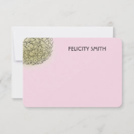 Cartão De Notas Hydrangea personalizada Stationery rosa