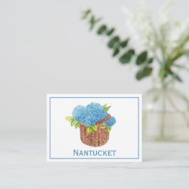 Cartão De Notas Hydrangeas Azuis do Nantucket Personalizadas Obrig