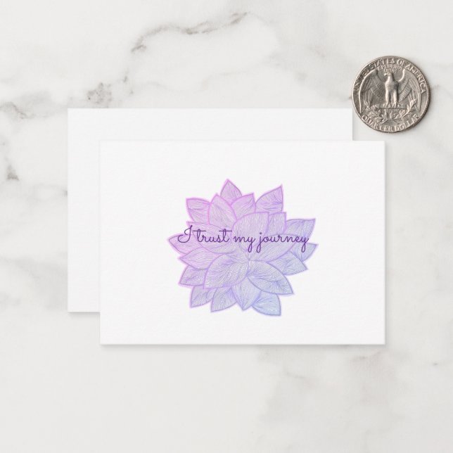 Cartão De Notas I trust my journey: Floral Affirmation (Frente/Verso In Situ)
