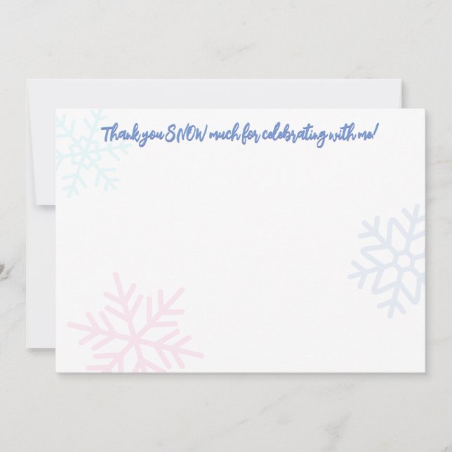 Cartão De Notas Ice Princesa 4.º Aniversário Obrigado Nota (Frente)