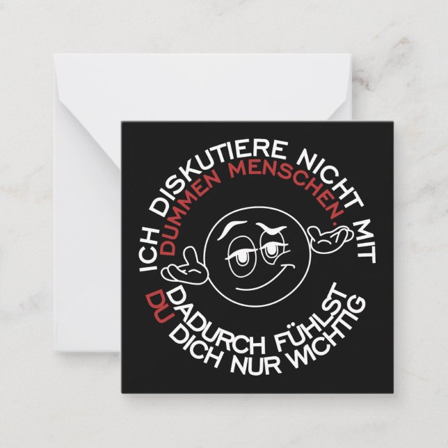 Cartão De Notas Ich diskutiere nicht mit dummen Menschen (Frente)