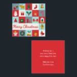 Cartão De Notas Ícones agradáveis do Natal Retron Winter<br><div class="desc">Cartões de natal Feliz Natal Retro Inverno Ícones de Natal Cartões de Natal Cartões de Natal Apresentam o texto "Feliz Natal" na tipografia vermelha moderna, acentuada com ícones de Natal como rena, árvore, estocagem, sinos, bonecos, bonecos de neve, presente, coroa, véu, cana-de-açúcar, pão-doce, anjo e muito mais. Adicione sua saudação...</div>