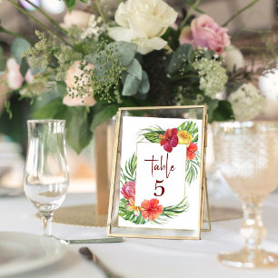 Cartão De Notas Ilha Tropical Hibiscus Mesa de Casamento Floral Nã