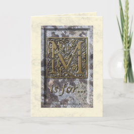 Cartão De Notas Illuminated Capital M Greeting Card