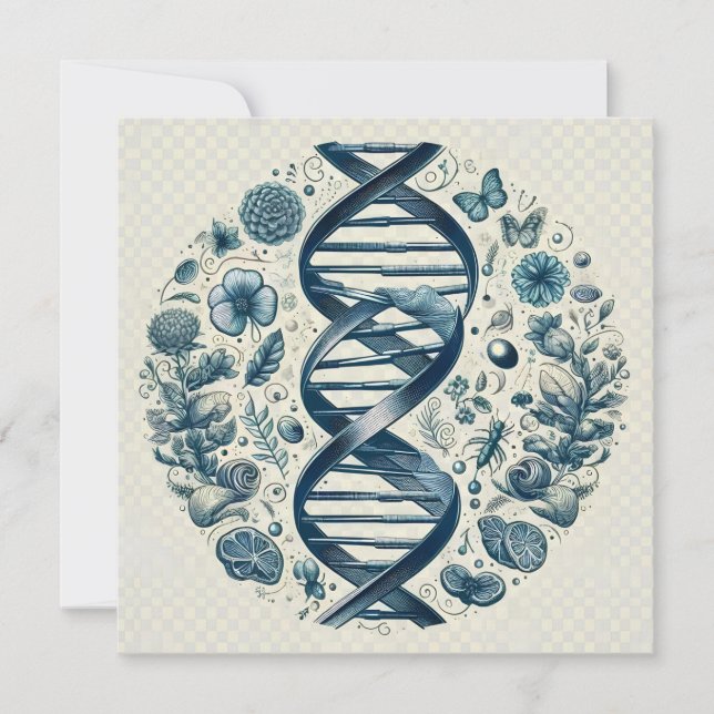 Cartão De Notas  illustration of the dna double helix (Frente)