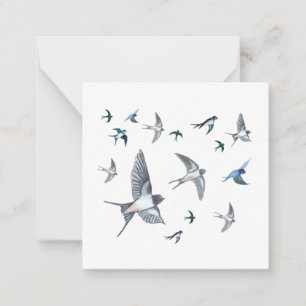Cartão De Notas Ilustração de Engolir Aves Voadoras