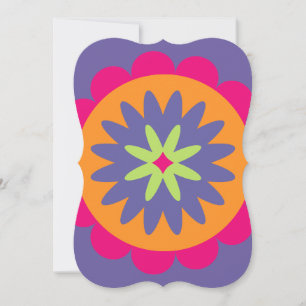 Cartão De Notas ilustração de formas florais laranja e rosa