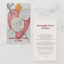 Imaculado Coração de Maria Sagrado Card - Fátima