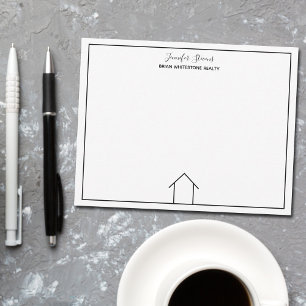 Cartão De Notas Imobiliária Imobiliária Simples Chic Custom Home R