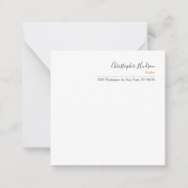 Cartão De Notas Imobiliário Simples Profissional (Frente)