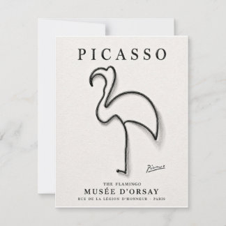 Cartão De Notas Impressão de Flamingo de Picasso | Arte Minimalist