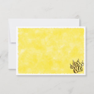 Cartão De Notas Impressão de Pata de Tigre em Aquarela em Branco