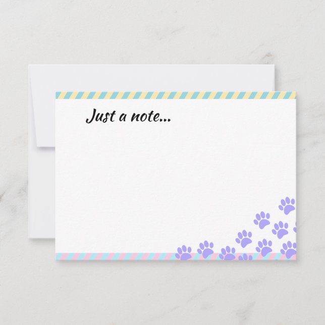 Cartão De Notas Impressões de Pata de Cachorrinho de Páscoa Apenas (Frente)