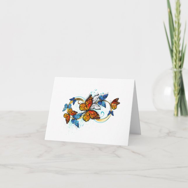Cartão De Notas Infinity of Monarch Butterflies (Frente)