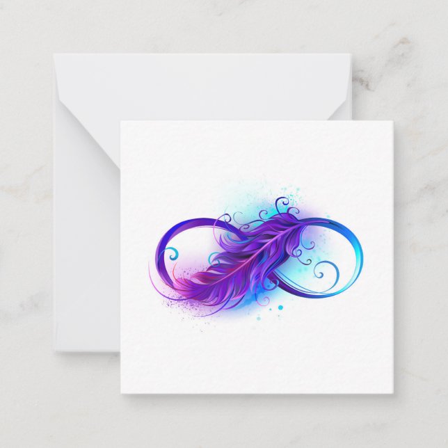 Cartão De Notas Infinity with Purple Feather (Frente)