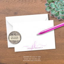 Iniciais de Monograma de Script Magenta Cor-de-Ros