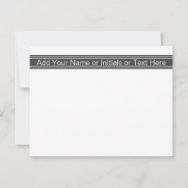 Cartão De Notas Iniciais de Nomes Personalizados de Cinzas Escuras