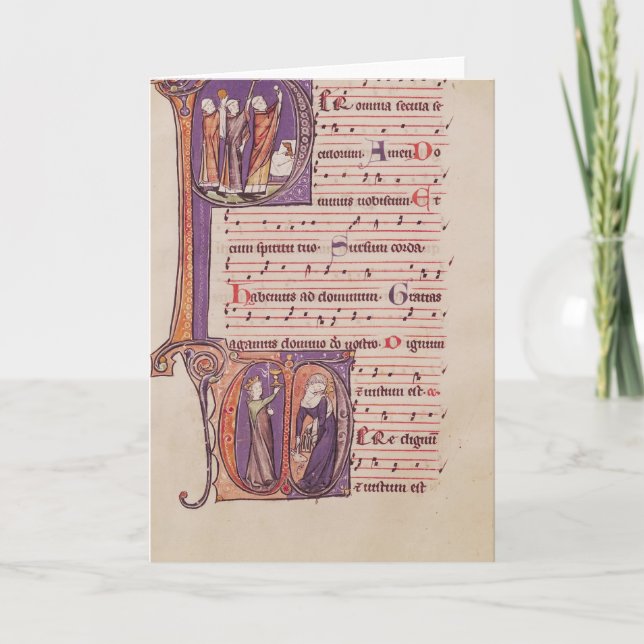 Cartão De Notas Iniciais historiadas 'P' (Frente)