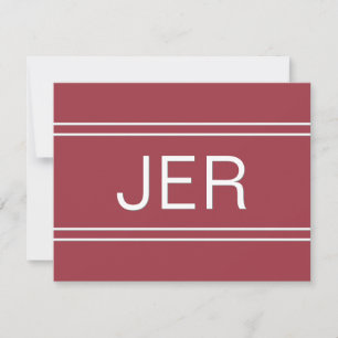 Cartão De Notas Inicial conhecida Monogrammed personalizada do