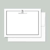 Inicial Monograma Elegante Profissional Preto Bran